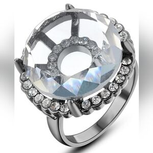 Classic Clear Big Crystal Ring